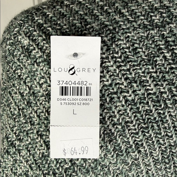 Lou & Grey Marled Drawstring Hem Sweater Womens  L Green NWT - Picture 11 of 12